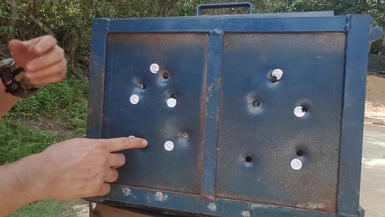 TESTE BALISTICO .40SW e 380ACP ETOG, ETPP e EXPO  na chapa de ferro.