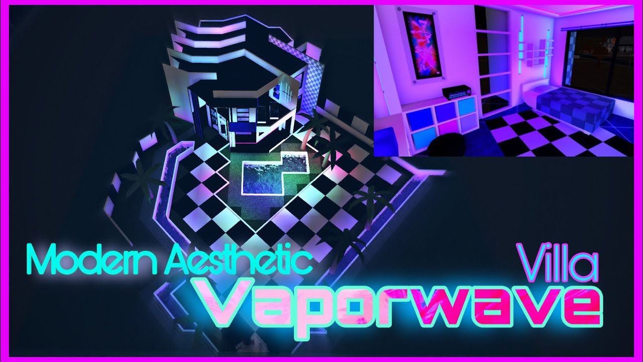 Bloxburg: Modern Aesthetic Vaporwave Villa - 190k Bloxburg House