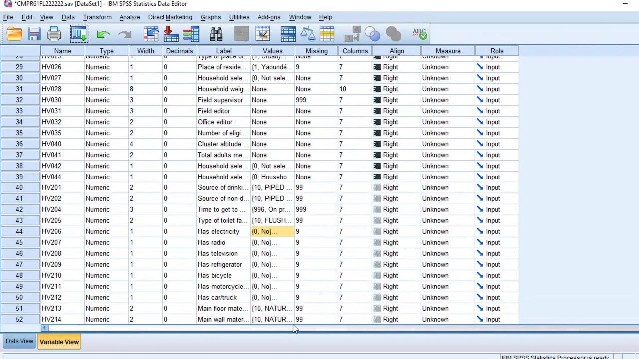 Comment filtrer une base de données SPSS(traiter les valeurs manquantes): manuel et avec syntaxe