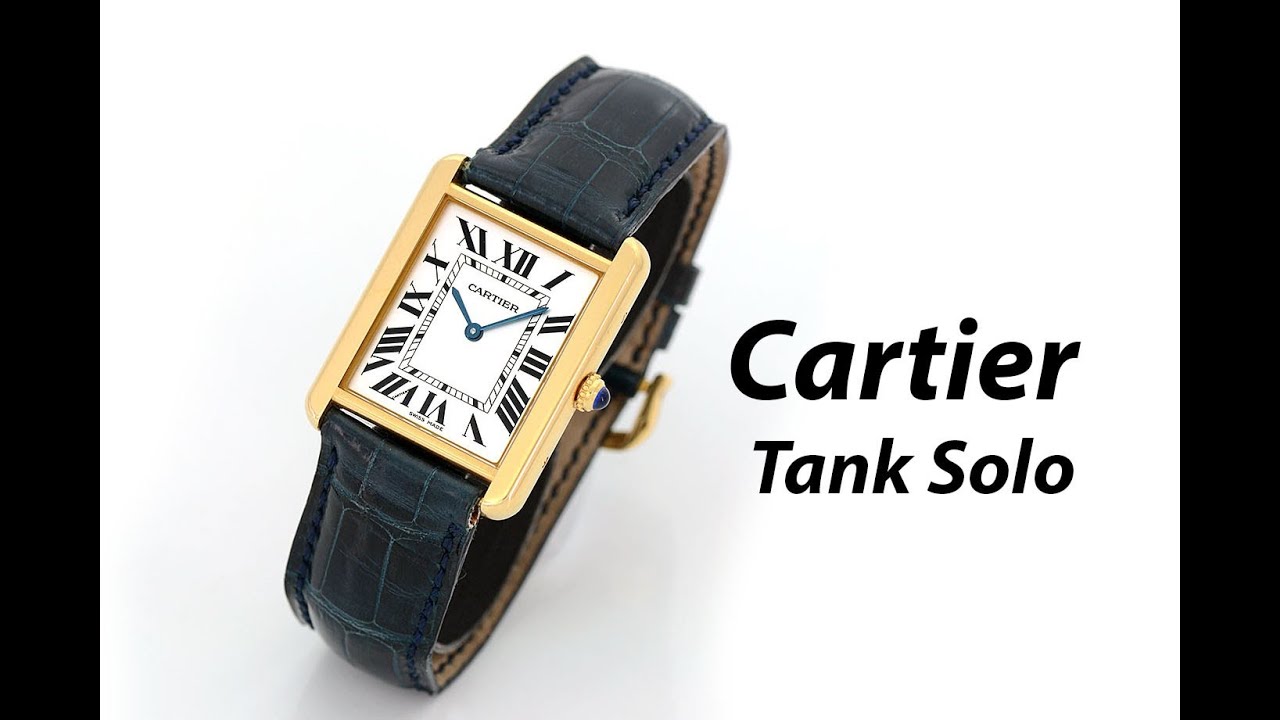 Cartier Tank Solo 18k Yellow Gold Mens Watch W1018855
