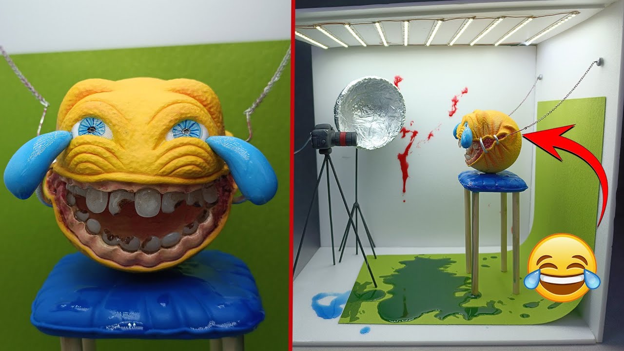 I Made Realistic Emoji with Tears of joy in the Photography studio Diorama.