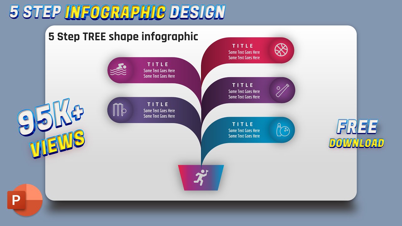 4.PowerPoint Tutorial 5 Step Tree Shape Infographic Presentation | #infographic