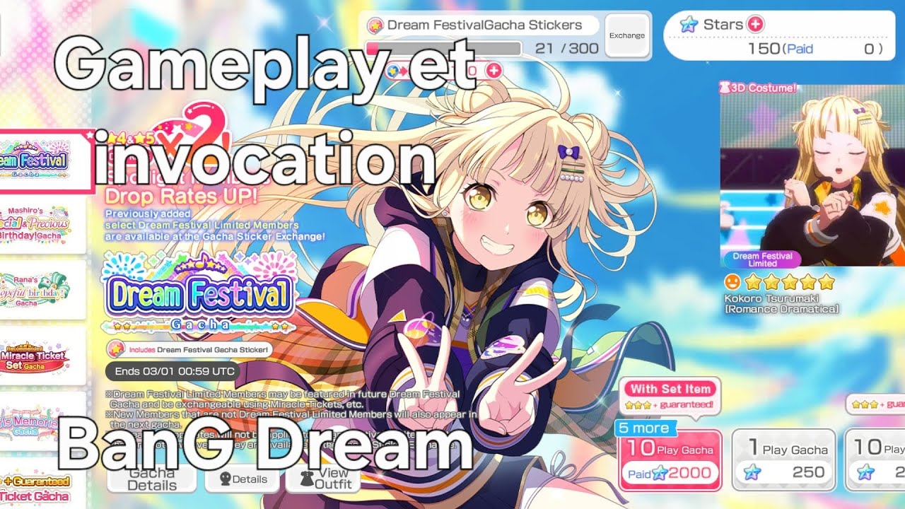 Présentation invocation et gameplay de mon compte Bandori/bang dream | bang dream FR