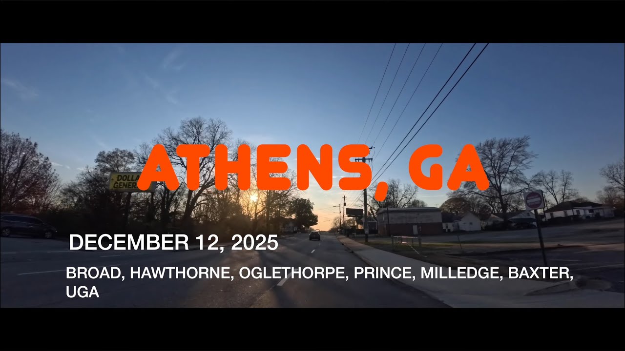 ATHENS, GEORGIA - DECEMBER 12, 2025 - BROAD, HAWTHORNE, OGLETHORPE, PRINCE, MILLEDGE, BROAD