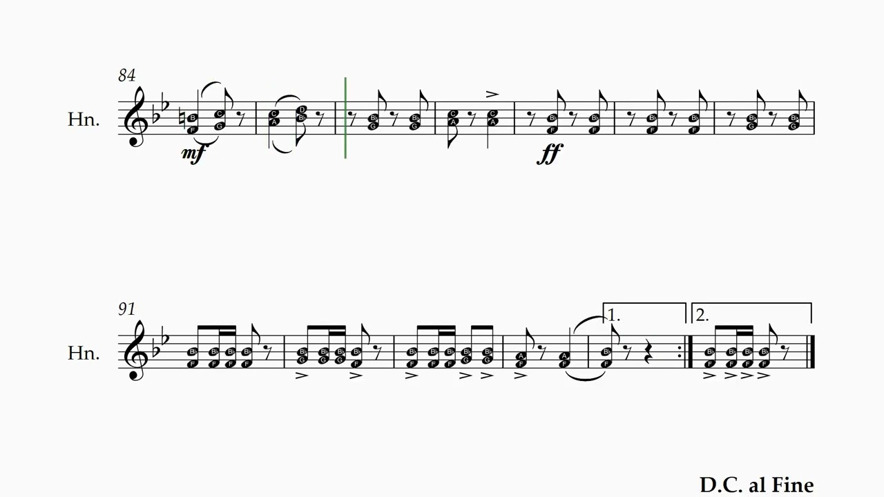 เพลงมาร์ชราชวัลลภ Horn in F 1-2