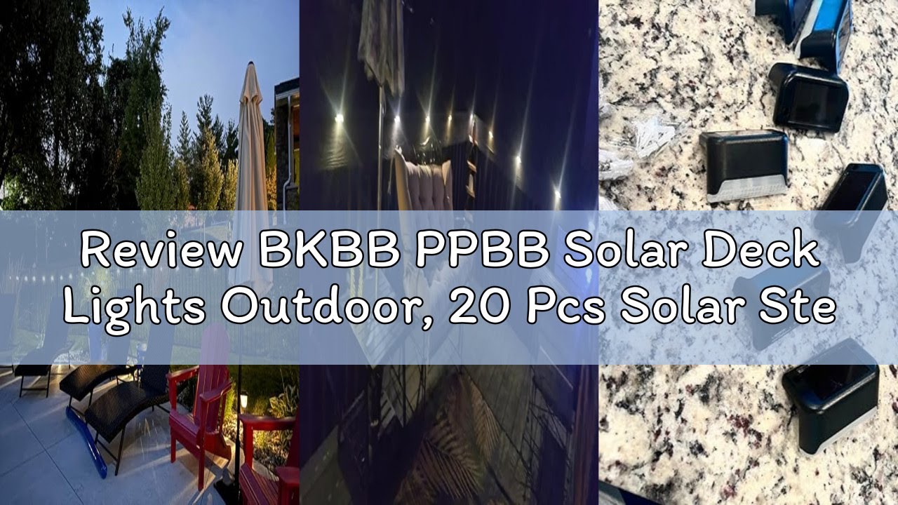 Review BKBB PPBB Solar Deck Lights Outdoor, 20 Pcs Solar Step Lights, Waterproof LED Solar Lights fo