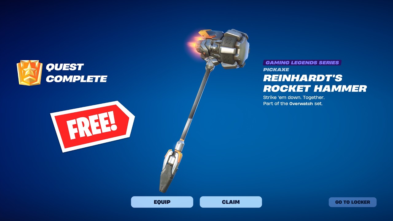 Как бесплатно получить кирку &laquo;Реактивный молот&raquo; Райнхардта в Fortnite: Королевская битва | Задани...
