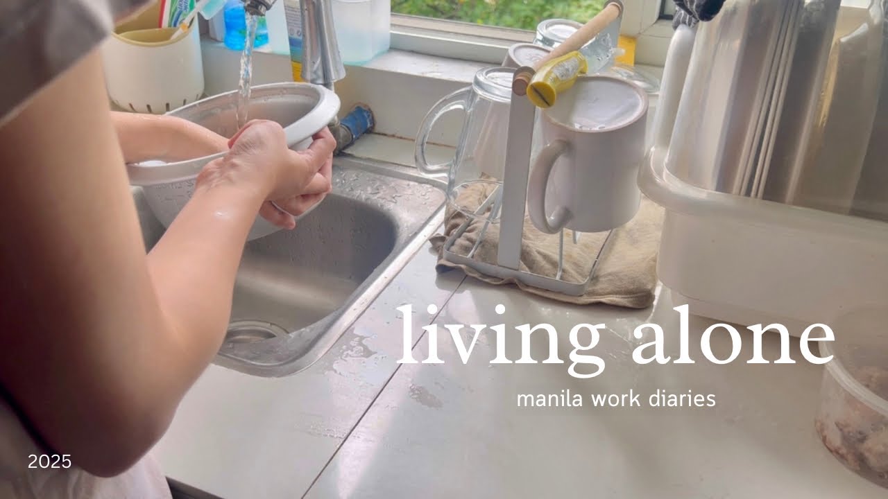 living alone in the Philippines — house chores & working at office routine 🧹