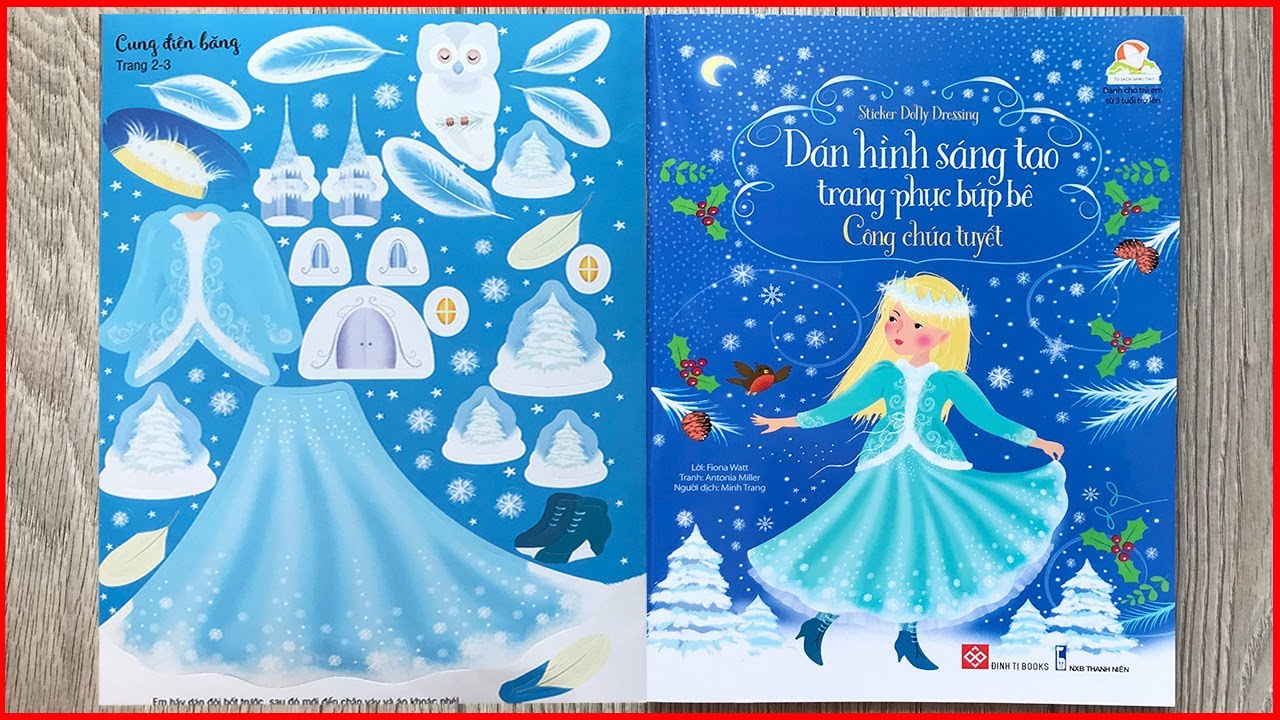 Công chúa tuyết - Dán hình sáng tạo trang phục búp bê - Sticker snow princess dressing (Chim Xinh)