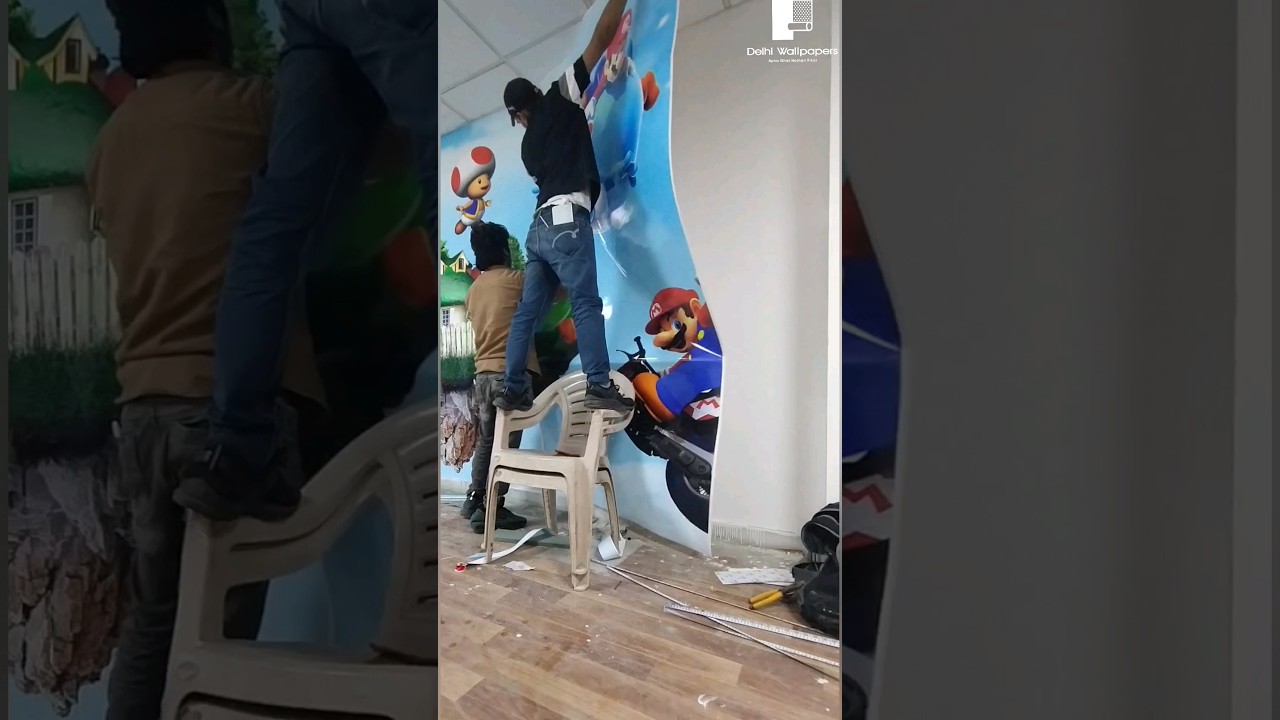 Mario 3D wallpaper for kids room |📲7531027513 | Delhiwallpapers.in #kidsroom #3dwallpaper