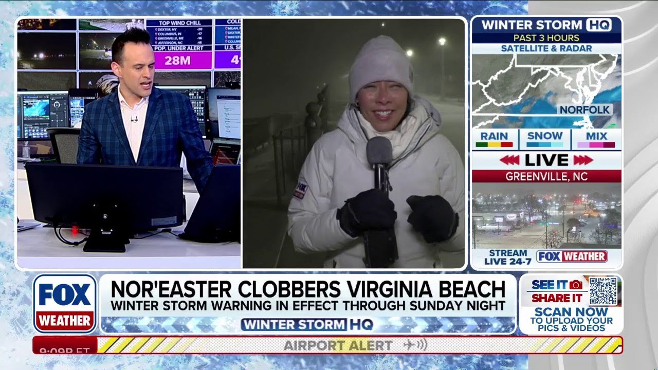 Nor'easter Clobbers Virginia Beach As Powerful Wind And Snow Take Hold