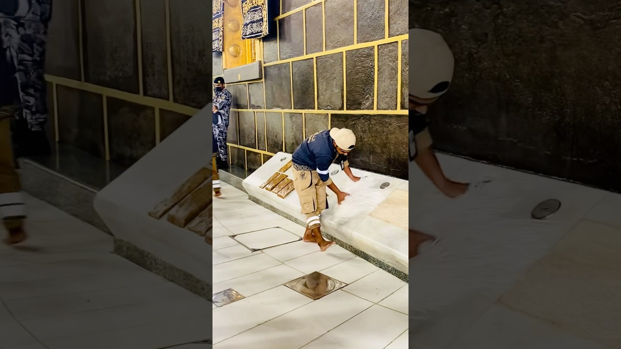 Cleaning kaba 🕋❤️Shareef🕋🌹#shorts #shortvideo #viralvideo ￼