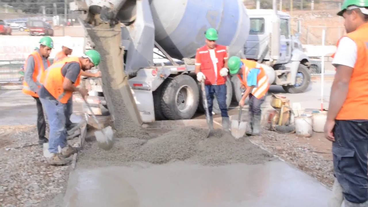 Veredas de hormigón, proceso constructivo.