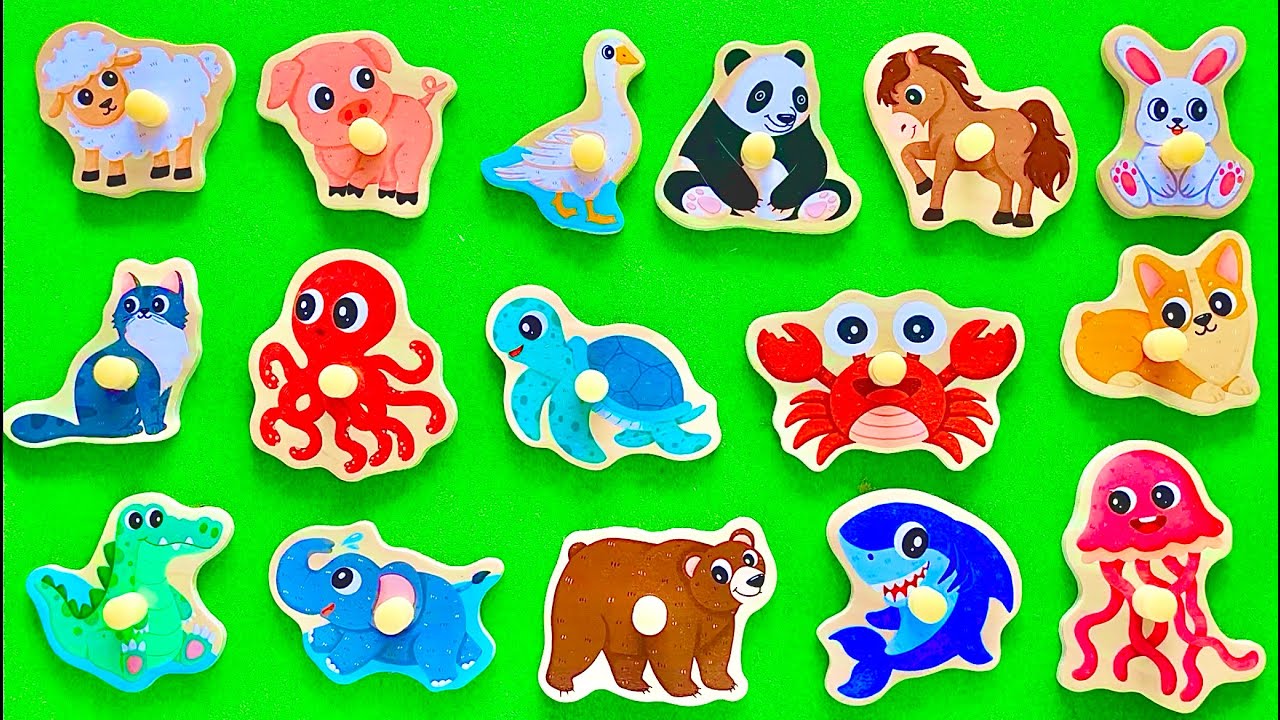Tiernamen Tiergeräusche Tierstimmen für Kinder | lernen auf Deutsch Video Puzzle Spielzeug Kleinkind