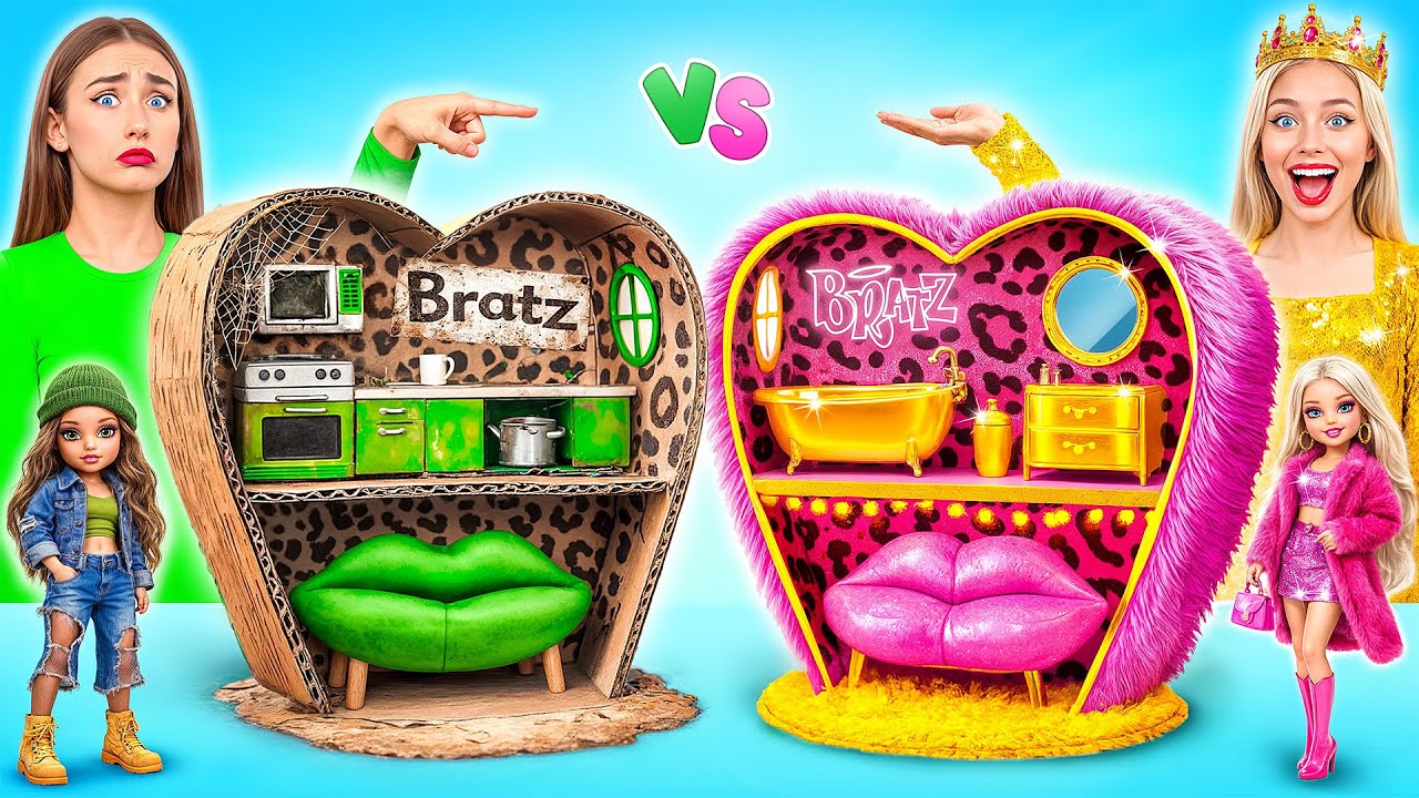 Gradimo Neverovatan Dečiji Porodični Dom za Bratz | Bogat vs Siroma&scaron;an Izazov Multi DO Girls