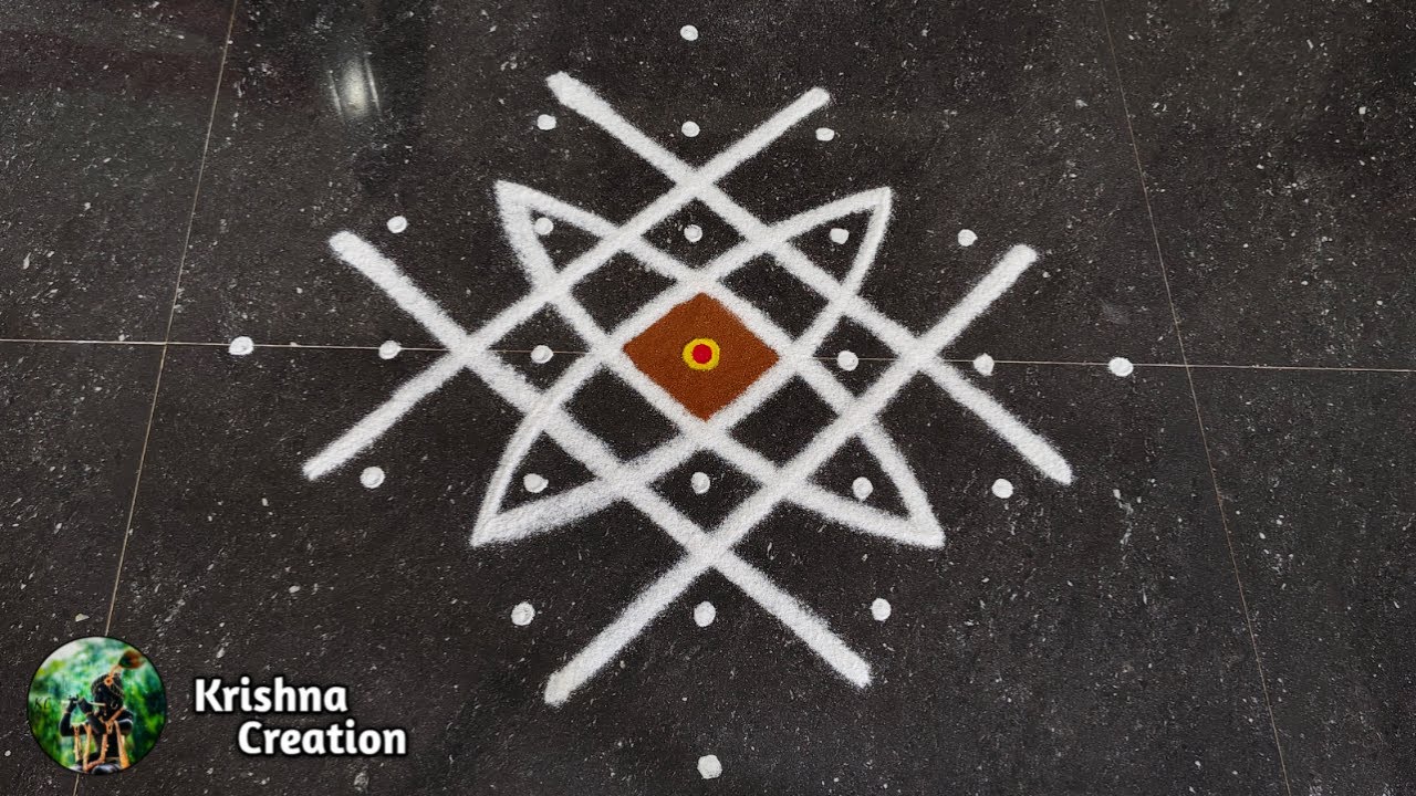 Easy sikku kolam, Kambi kolam | Melikala muggulu | 7x1 dot neli kolam | Beautiful Kambi kolam