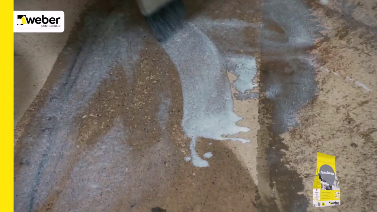 Kā remontēt betona grīdu ar WEBER QUICKREP remonta javu?