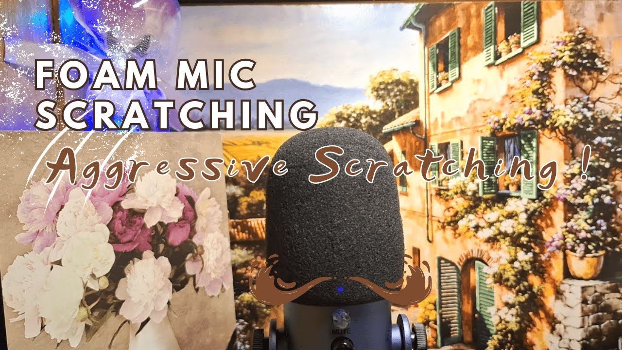 Aggressive ASMR - Foam mic scratching, No talking