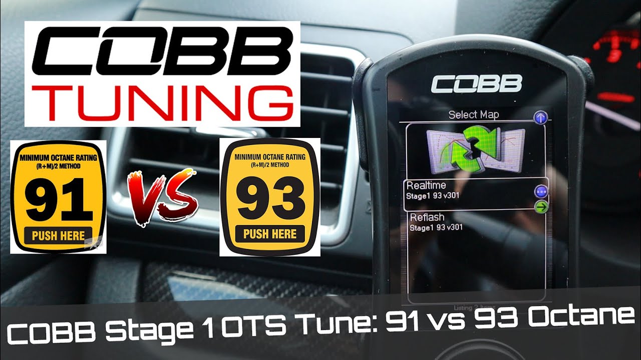 COBB STAGE 1 OTS TUNE: 91 vs 93 OCTANE - Subaru WRX
