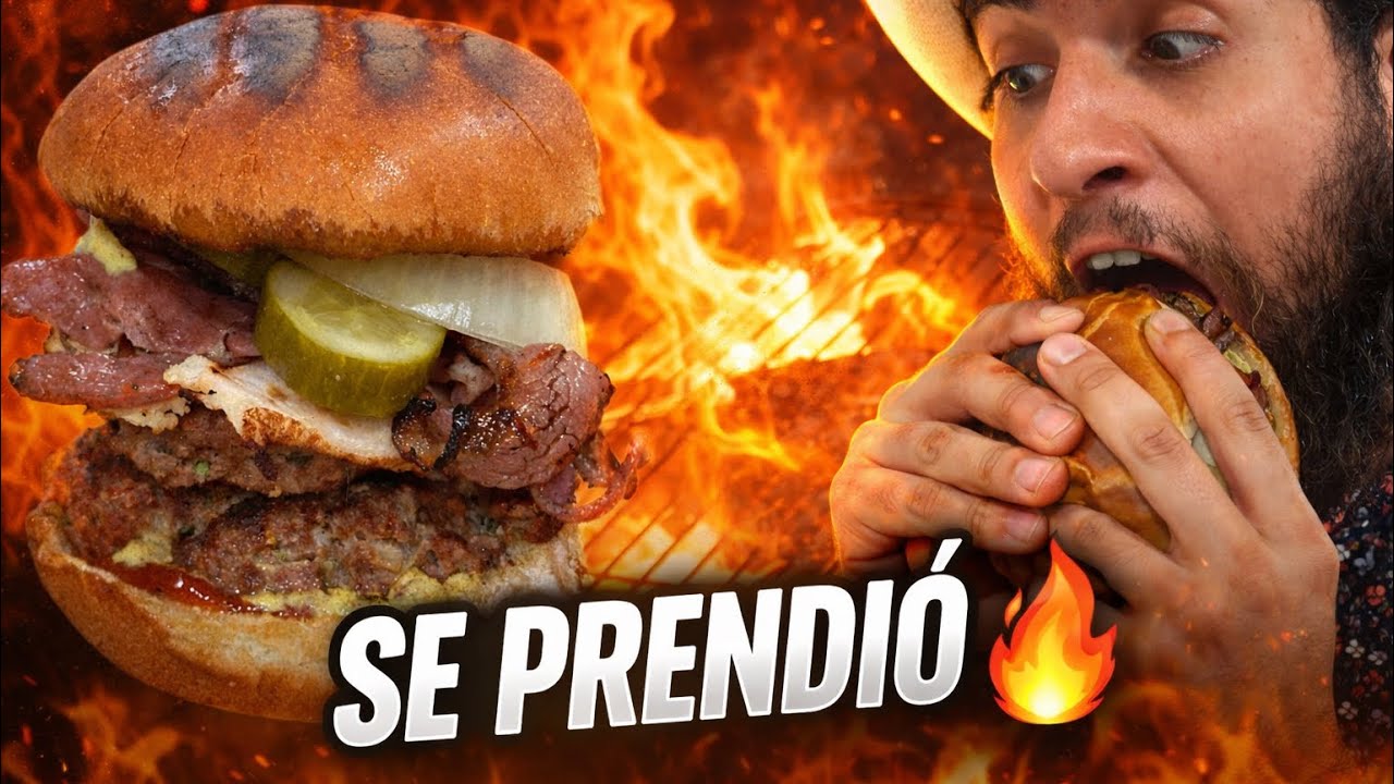Hamburguesas caseras | El asador terminó en llamas 