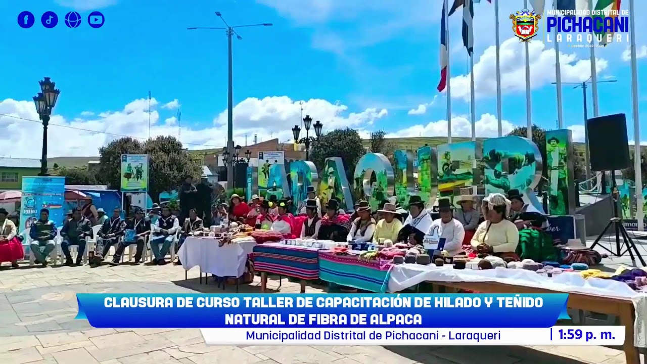 CLAUSURA DE CURSO TALLER DE CAPACITACIÓN DE HILADO Y TEÑIDO NATURAL DE FIBRA DE ALPACA