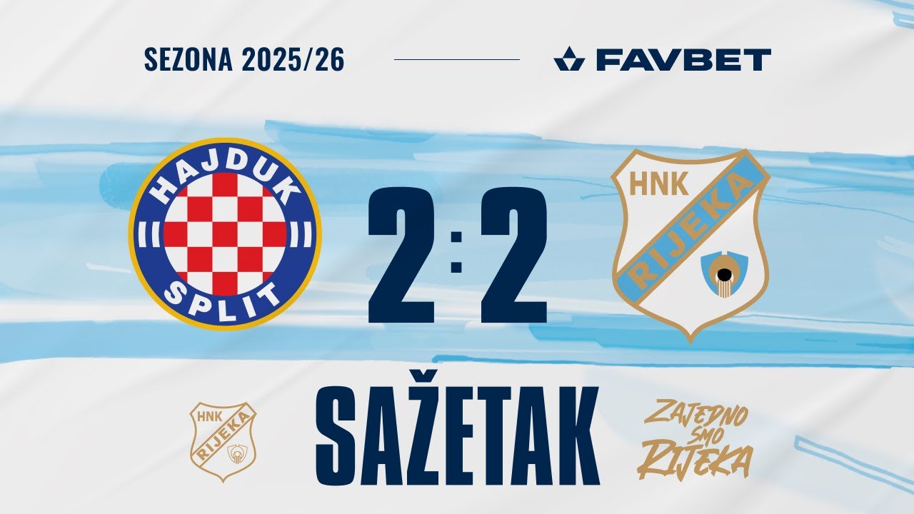 Hajduk - Rijeka 2:2, sažetak, 5. kolo (2025./2026.)
