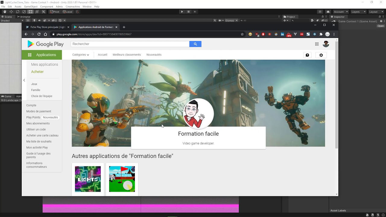 #18 UNITY 2D Publier un jeu sur Google Play Store (Android)