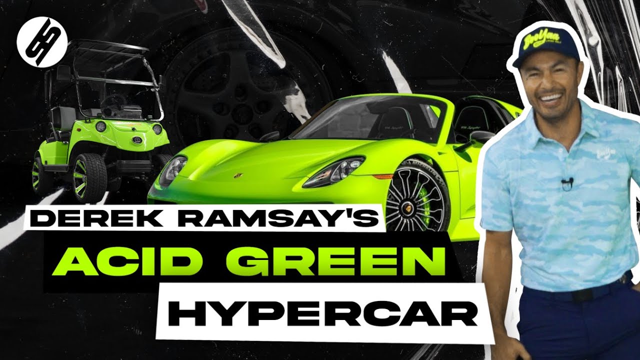 БЕЗУМНАЯ трансформация Porsche 918 в кислотно-зеленый цвет от Дерека Рэмси + подходящий гольф-кар!