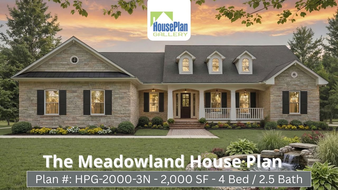 HPG-2000-3N - 4 Bed / 2.5 Bath Modern Farmhouse Plan by House Plan Gallery
