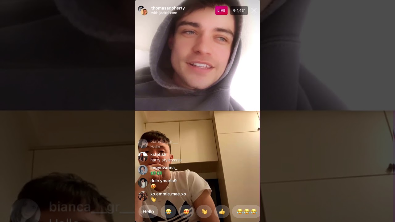Thomas Doherty’s Instagram Live on January 16th 2021 (Part 7)