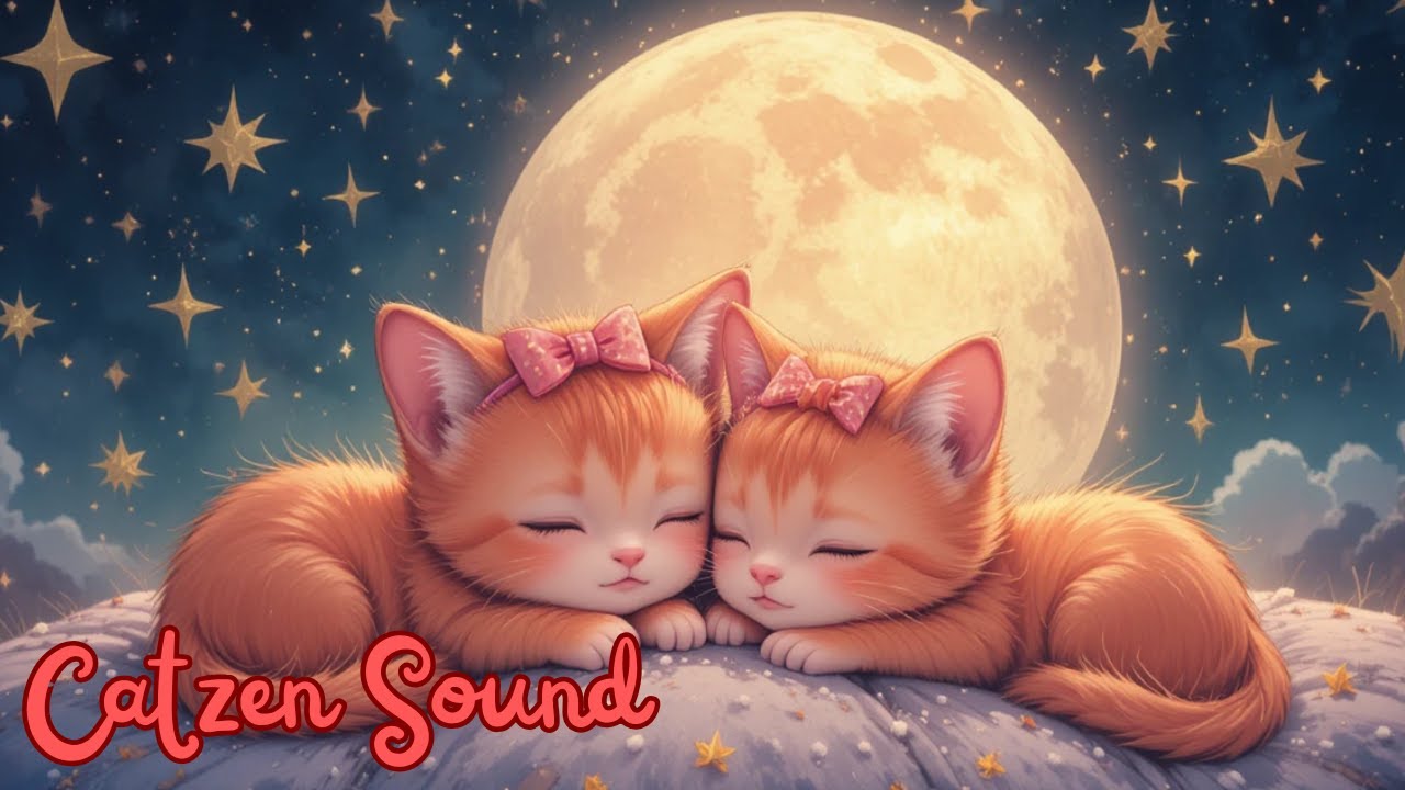 🌙🐱 2 Hours of Dreamy Sleeping Kittens With Ribbons ⭐ Cat Purring ASMR for Deep Relaxation & Sleep