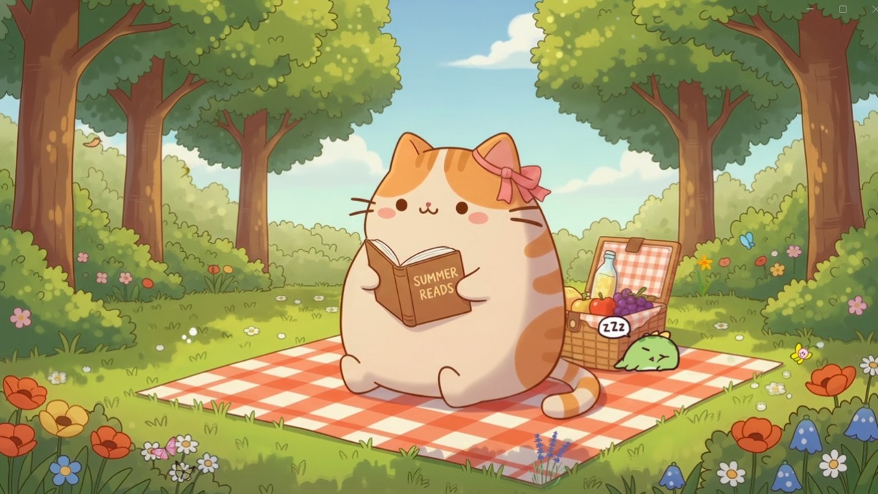 Mochi’s Quiet Summer Reading Time 🌿📖 Chill Lofi Beats for Focus Productivity 🎶