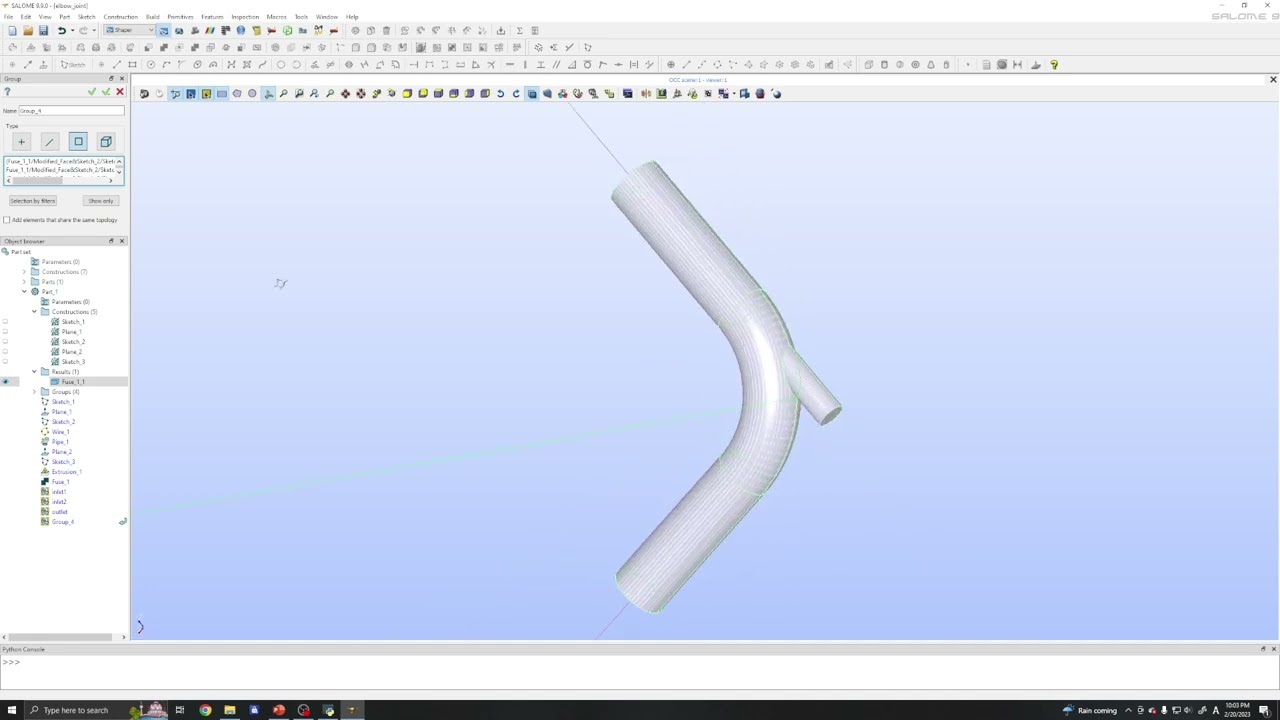 Salome for Industrial CFD Series (Part 1: Creating Geometry of a Mixing Elbow)