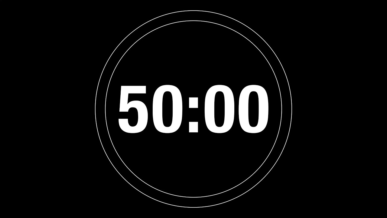 50 Minute Timer - 3000 Second Timer Countdown with progress ring (4K)