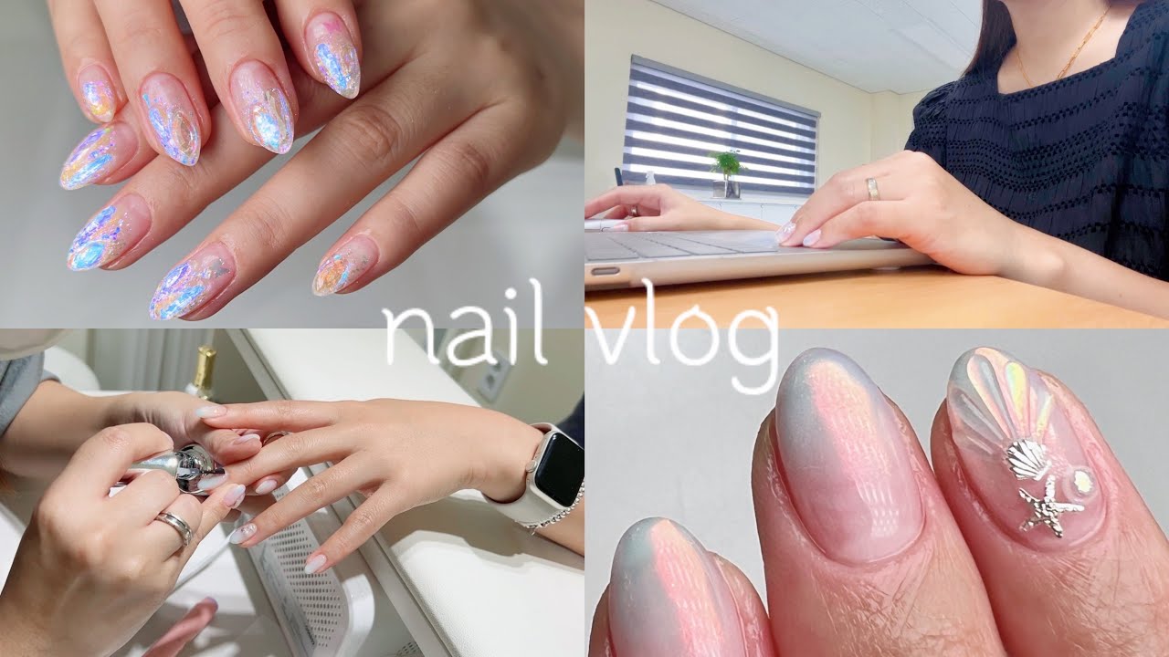 4K SUB [nail vlog] 네일 시술영상, 파우더 그라데이션, 잉크네일, 풀컬러, 자석네일, 풀파츠네일, 임산부 일상브이로그, 임신9-11주 증상, 일상브이로그,네일브이로그