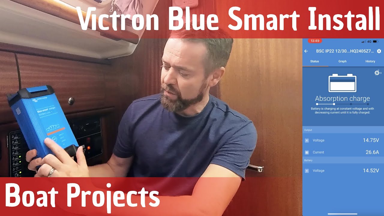Installing a Victron Blue Smart Charger 12v 30amp, Unboxing, Setup & installation