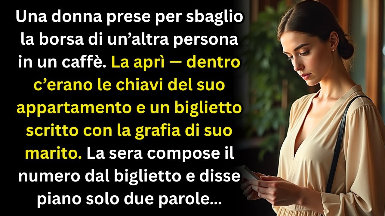 La borsa era di un’altra.Ma le chiavi dentro erano del suo appartamento.E il biglietto—del marito pe
