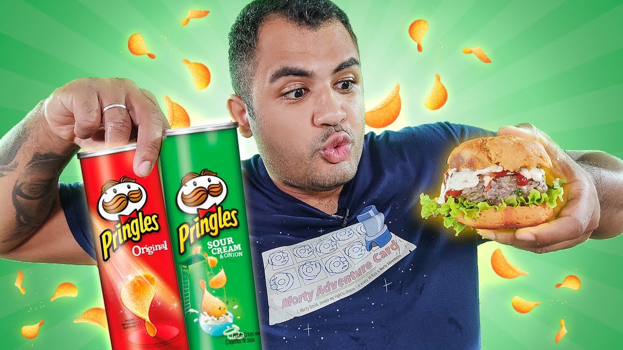COMO FAZER HAMBÚRGUER DE PRINGLES (ATÉ O PÃO!)