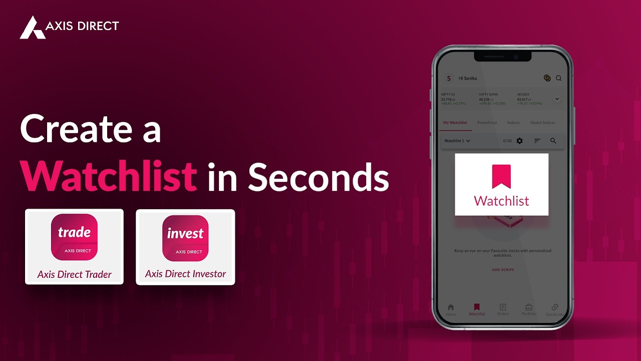 How to Create a Watchlist on Axis Direct Trader App | Track Stocks Smartly