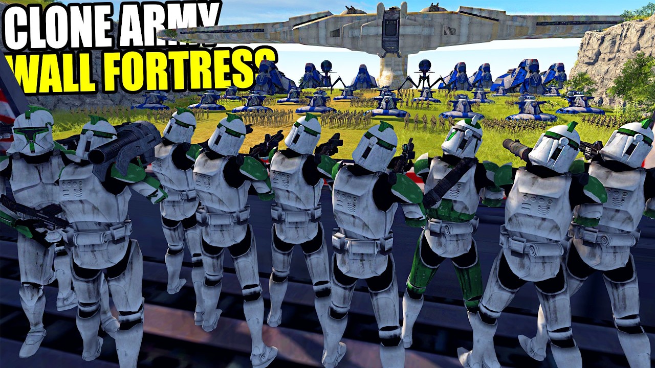 I built the Largest Clone Army WALL FORTRESS vs DROID ARMY Invasion! - Men of War: Star Wars Mod