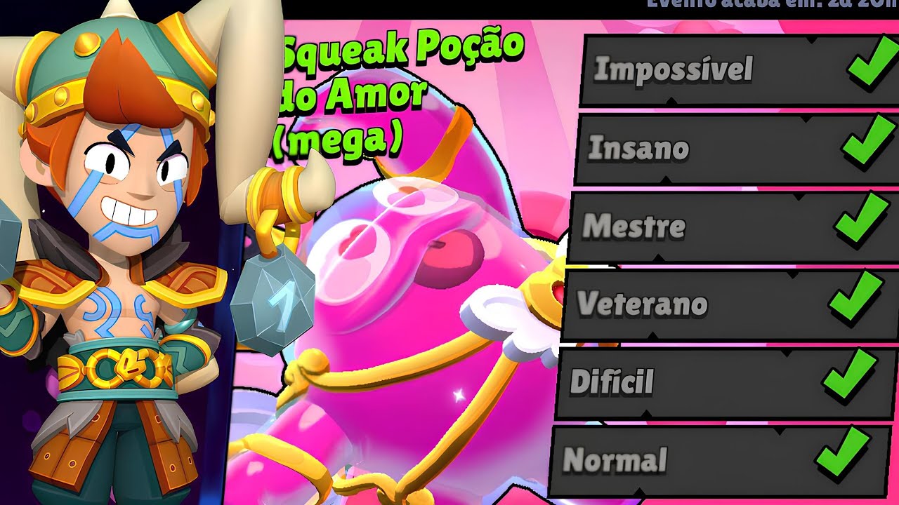DERROTE! SQUEAK PO&Ccedil;&Atilde;O DO AMOR (MEGA) - 10M⌚ NO BRAWL STARS  