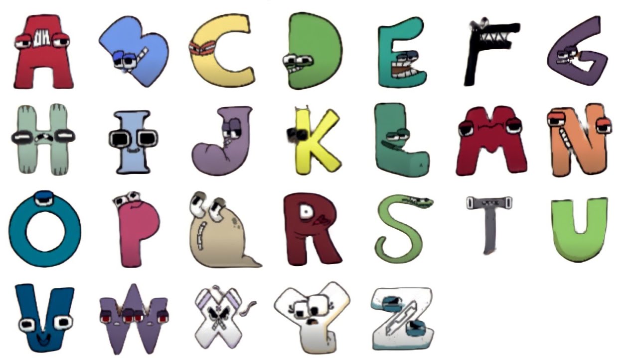 Alphabet Lore (A-Z), Number Lore (9-0), Alphabet Full 26 Version 2