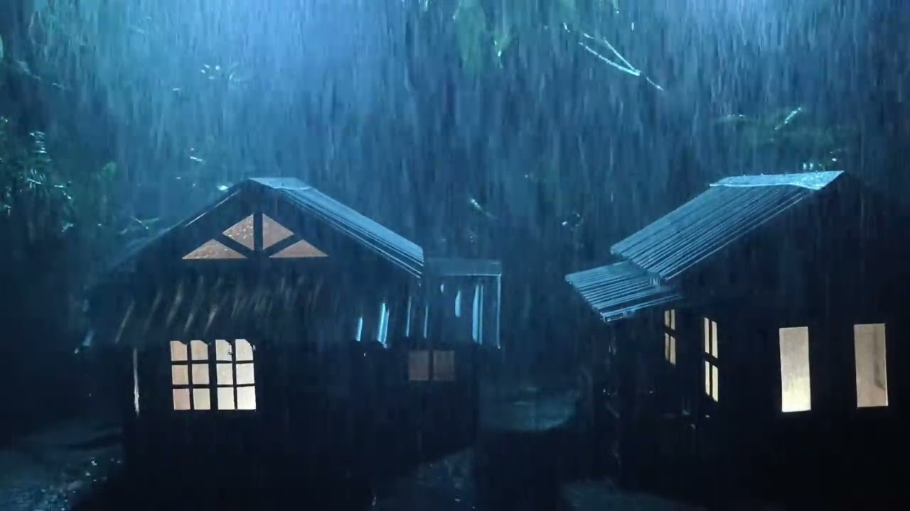 No Ads Rain Sounds for Sleeping - ASMR Thunderous Rain On Tin Roof to Calm a Busy Mind