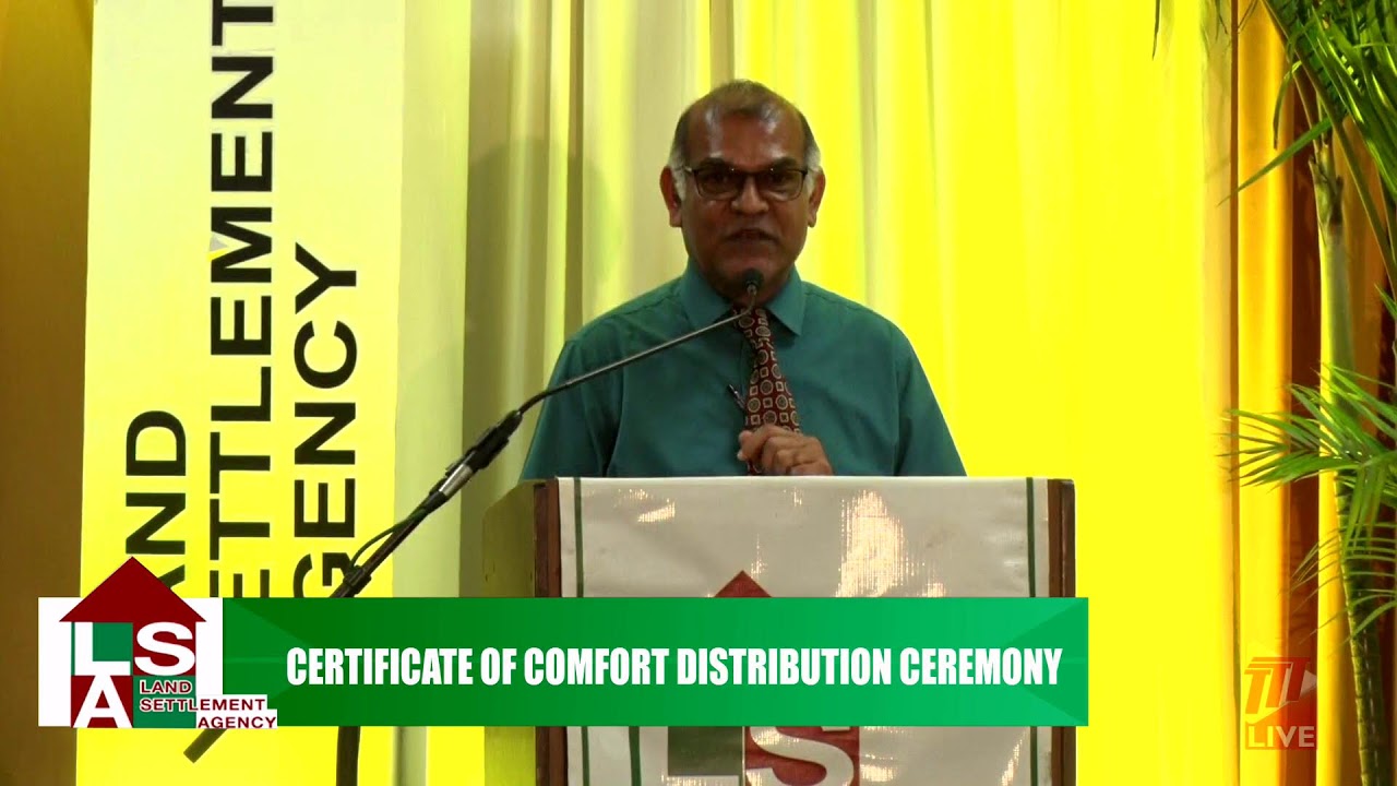 Land Settlement Agency - Certificate of Comfort Distribution Ceremony