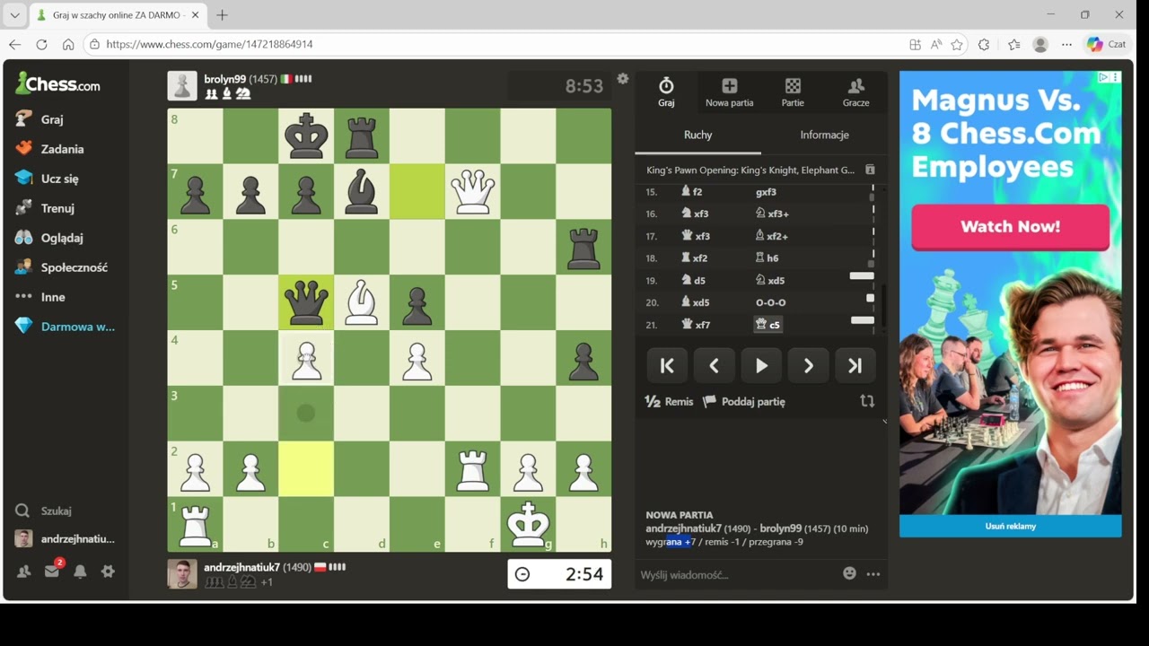 Droga do 1500 elo, chess.com #2