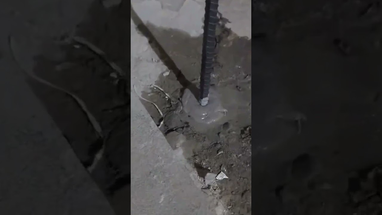 How to fix rebar dowels using epoxy #construction #work #shorts #shortvideo #viral #trending #fyp