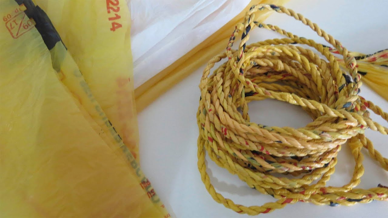 Como reaproveitar sacolas plásticas - Corda