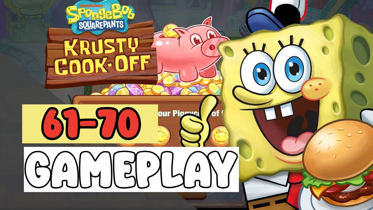 FIERY FIST 'O FRITTERS GLOVE WORLD Level 61-70 - SpongeBob: Krusty Cook-Off - Gameplay Walkthrough