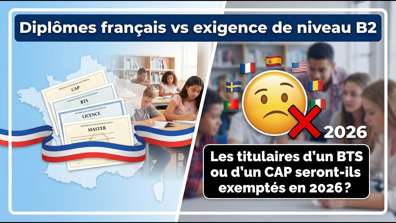 Nationalité française 2026 : CAP ou BTS dispensent-ils du test de français (niveau B2) ?video