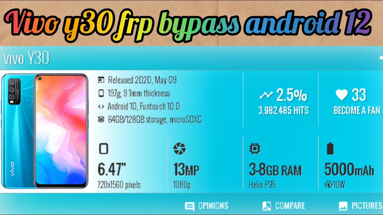 vivo y30 frp bypass android 12